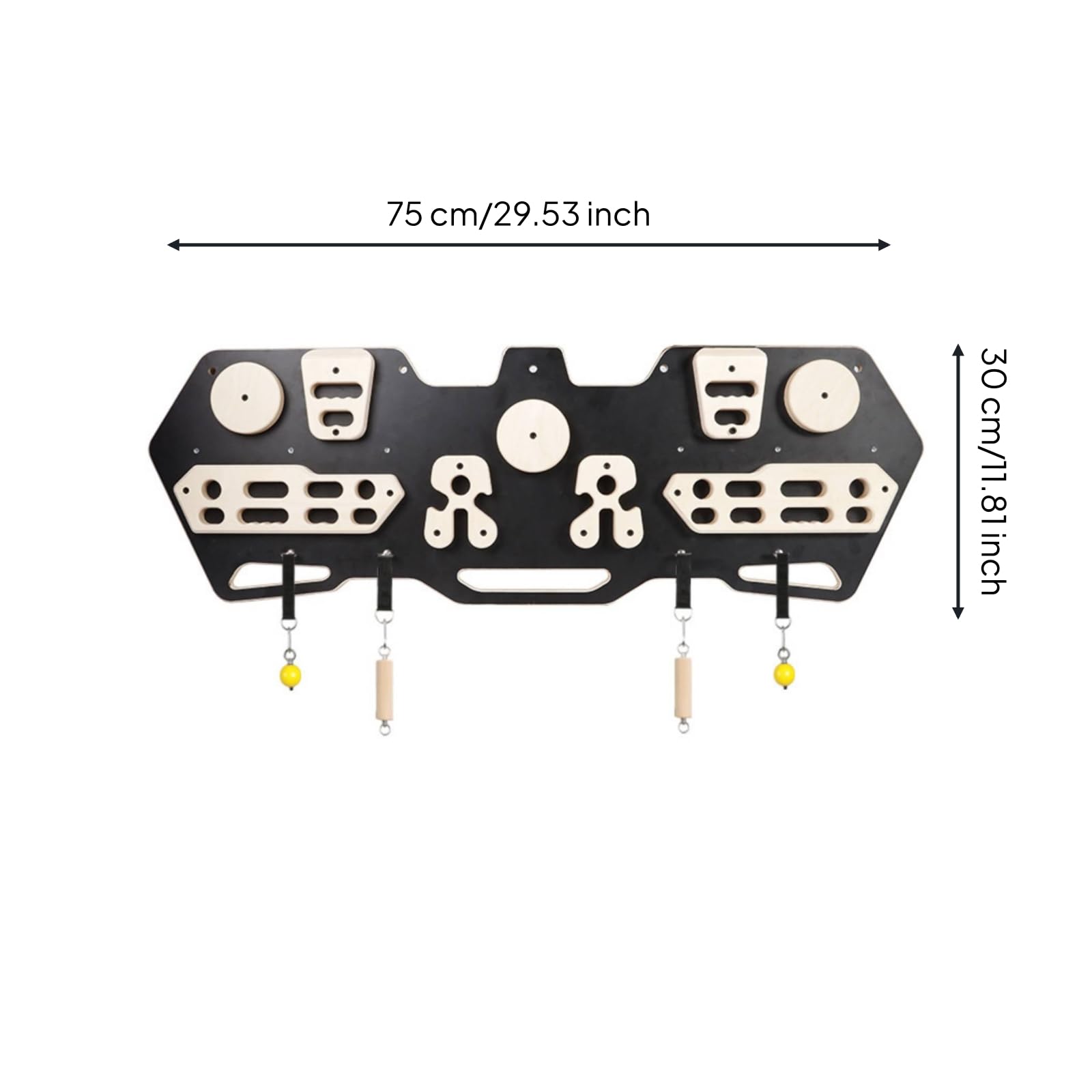 Baoblaze Allenatore Dita Arrampicata Tavola Arrampicata Fingerboard Palestra Pannello Presa Legno per Potenziamento Presa con Scanalature E Tacche