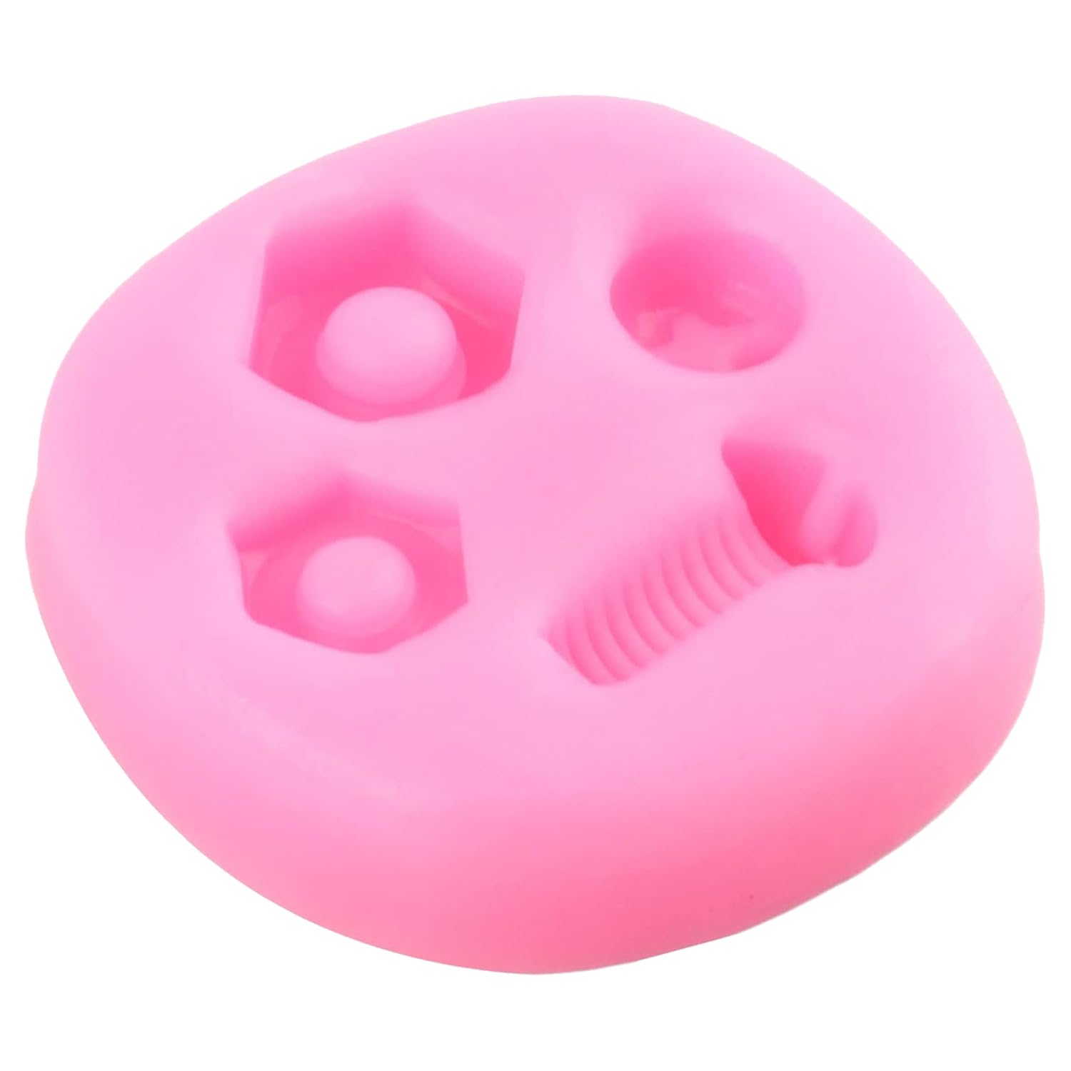 Herramientas de mano Molde de silicona con tuerca de tornillo para fondant para decoración de pasteles, cupcakes, chocolate, caramelo, pasta de goma, arcilla polimérica
