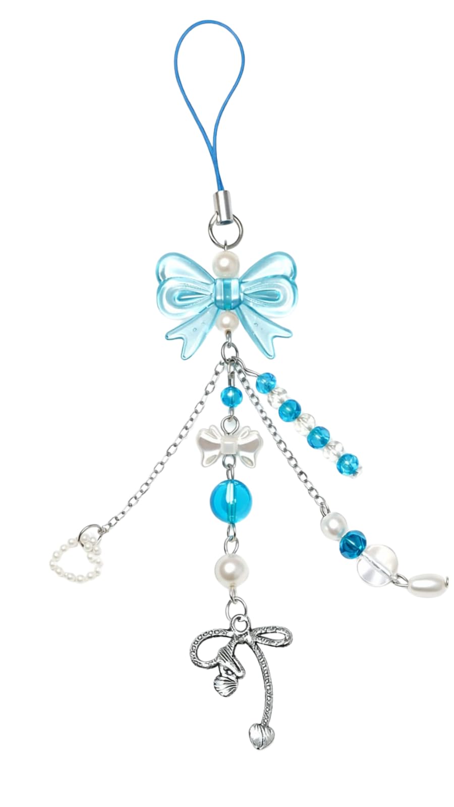 Cute Bow Phone Charm Strap for Mobile Phone | Beaded Hanging Charm with Pearl & Crystal Accents | Decorative Phone Accessory for Women & Girls-image-34