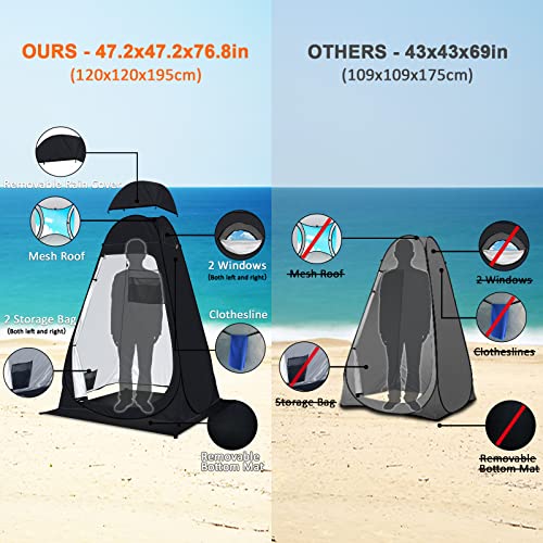 anngrowy-Shower-Tent-Pop-Up-Privacy-Tent-Camping-Portable-Toilet-Tent-Outdoor-Camp-Bathroom-Changing-Dressing-Room-Instant-Privacy-Shelters-for-Hiking-Beach-Picnic-Fishing-Potty-Extra-Tall-UPF-50