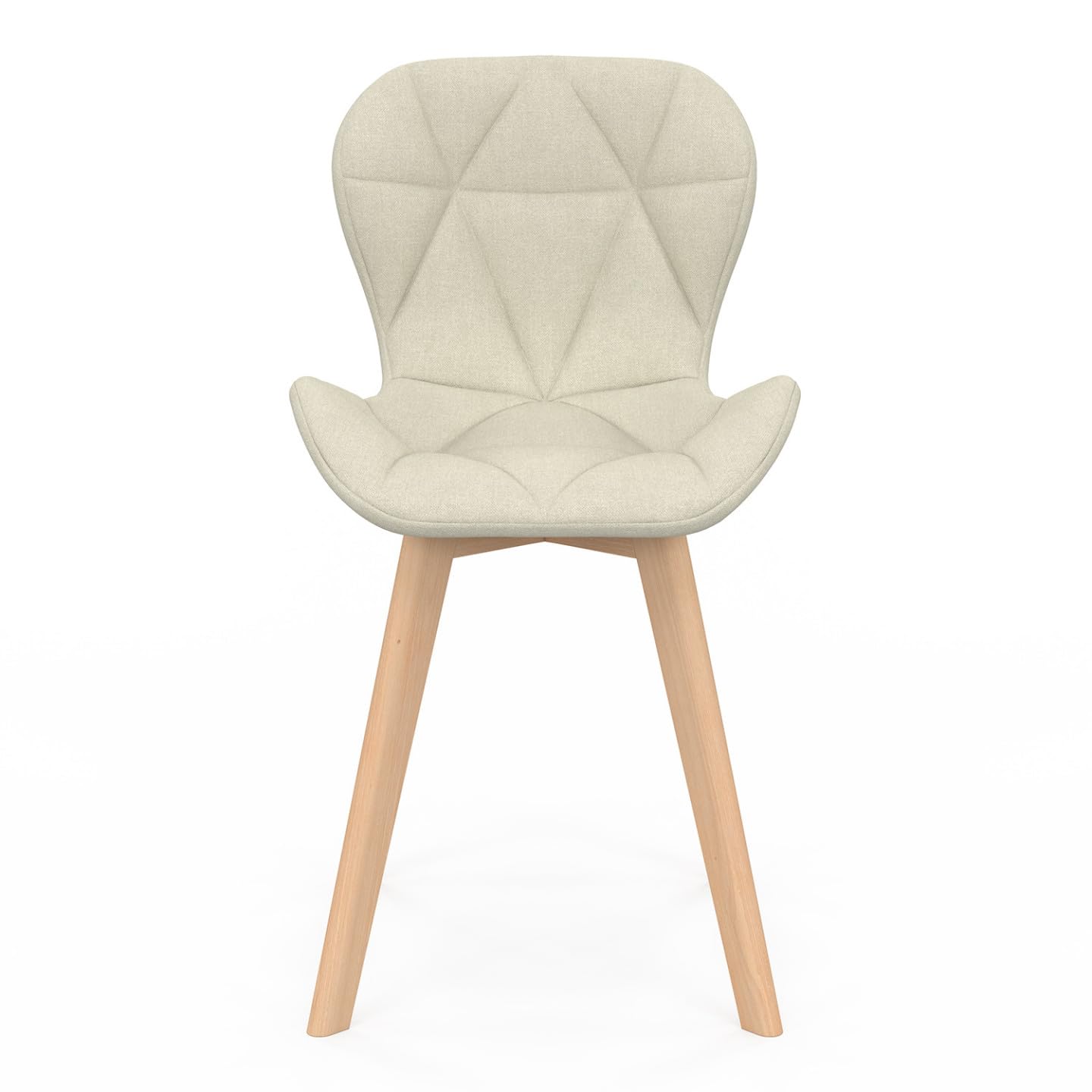 IDMarket - Juego de 4 sillas de comedor (tejido beige)