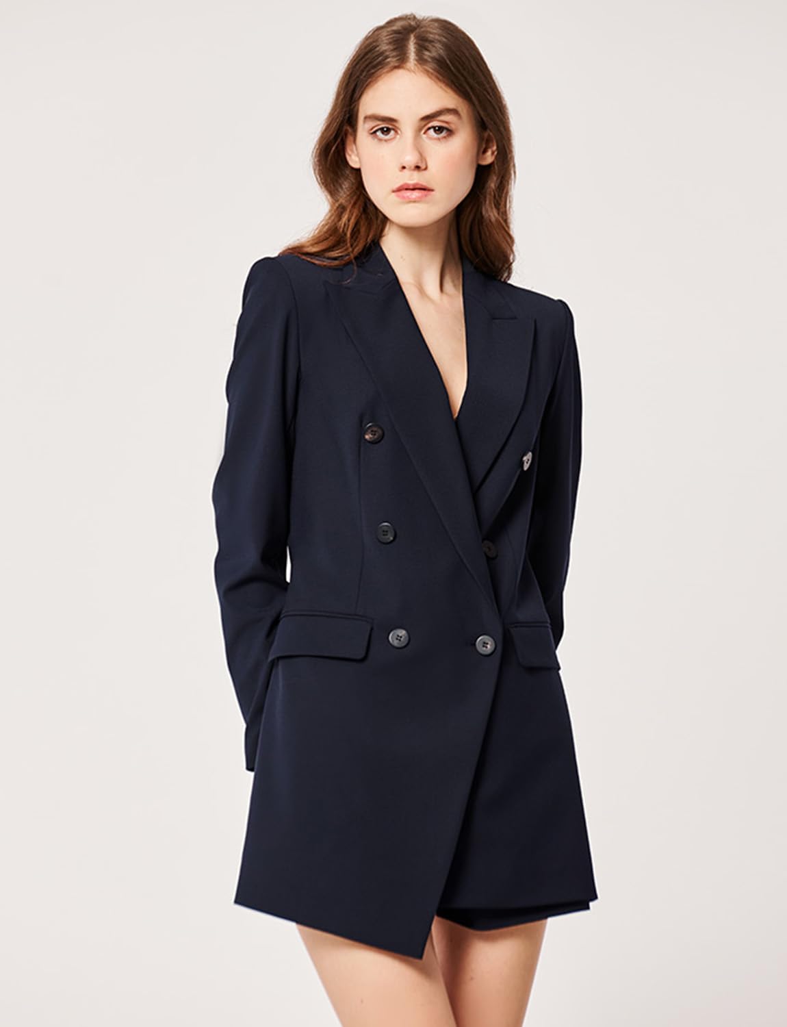 Donna Blazer Doppiopetto Giacca da Abito Formale Top da Festa