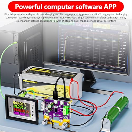 500-A-Batteriemonitor mit Shunt 0–420 V, 500 A mit akustischem Alarm und Datenspeicher. Batteriemonitor mit IPS-Farbdisplay für 0–420 V, beliebige Batterien und Gleichstromversorgung