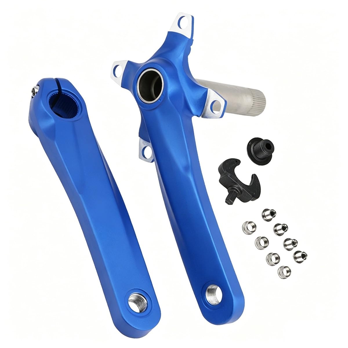KANGXYSQ 170mm Bike Crank Arm Hollow Integrated Left Right Crank Arm Set Crank For Mountain Road Bike(Blue)