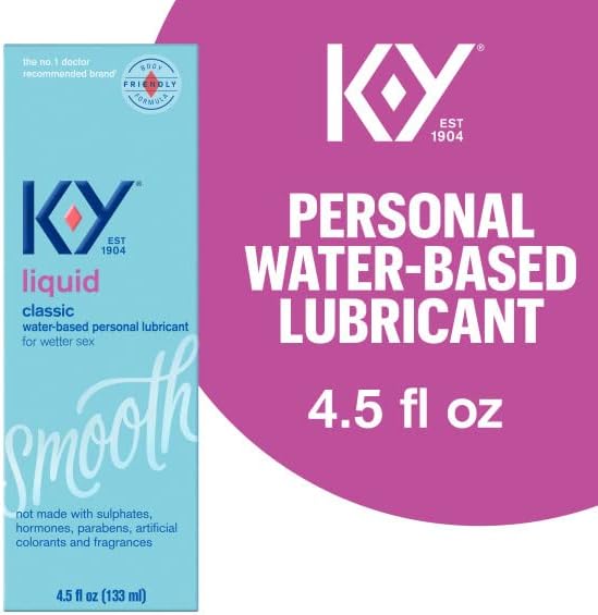 K-Y Liquid Personal Lubricant 4.5 oz, Premium Natural Feeling Water-Based Lube For Men, Women & Couples (Pack of 2)