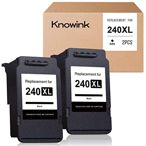 KNOWINK Remanufactured Ink Cartridge Replacement for Canon 240XL PG-240XL use with TS5120 Pixma MG3620 MX532 MG2120 MG2220 MG3120 MG3122 MG3220 MG3222 MG3520 MX432 MX452 MX512 Printer(2 Black)