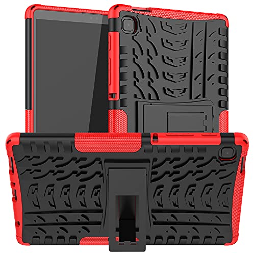 XITODA Funda para Samsung Galaxy Tab A7 Lite 8,7'',TPU Silicone + PC con Kickstand Protección Carcasa para Samsung Galaxy Tab A7 Lite 8.7 Pulgada (SM-T225/SM-T220/SM-T227) 2021 Tablet,Rojo Cover