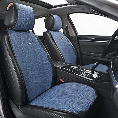 Coverado Coussins de siège de Voiture, Ensemble Complet de Housses de siège lavables, compatibles avec la Plupart des Voitures, SUV, camions et camionnettes (Ensemble Complet, Bleu) Cover