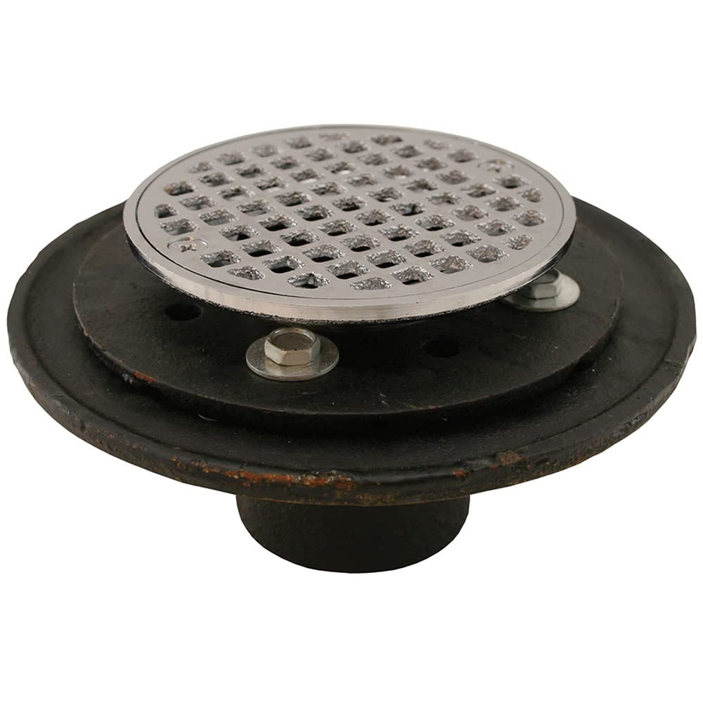 Jones Stephens D60205 2 No-Hub Cast Iron Shower Drain With CP