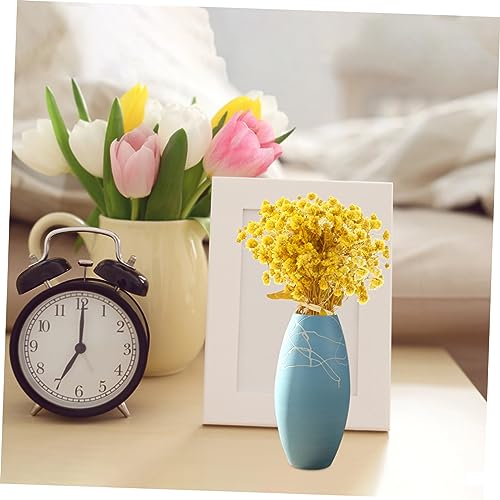 Ramo de flores secas baby breath decorativo amarillo miniatura 7