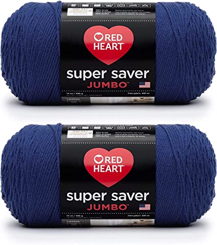 Image of Red Heart Super Saver Jumbo Royal Yarn - 2 Pack of 396g /14oz - Acrylic - 4 Medium (Worsted) - 744 Yards - Knitting /Crochet