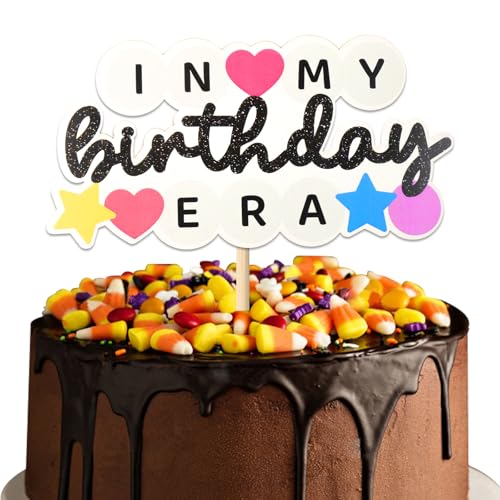 loghohu In My Birthday Era Cake Topper - Multi-colored, 16cm/6.3inch, 1 Count, Birthday Occasion