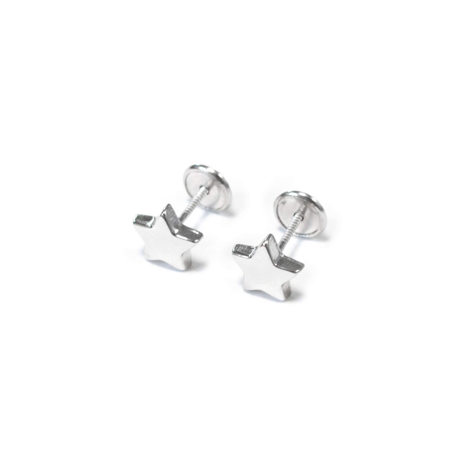 Mondepetit AG-3138 - Pendientes de bebe/niña plata de Estrella Lisa - Estuche Regalo