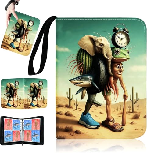 Nzkeuf Italian Brainrot Album di Carte da Collezione, Album con 50 Pagine su due Lati con Manico, per 400 carte, Impermeabile, in Pelle PU, per Bambini, Ragazzi e Adulti