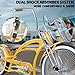 Tracer Scorpion Pro DTS Beach Cruiser Bike 26 Inch, 3.0 Fat Tire Stretch Chopper Bicycle, Single Speed for Adult Men and Women, Cruiser Bike Oversized U-tpye Hi-Ten Steel Frame (Yellow)