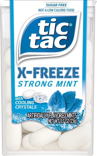 Tic Tac X-FREEZE Sugar Free Breath Mints, Strong Mint, 0.7 oz (Pack of 12)