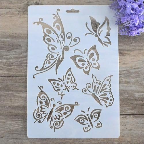 Image of SLGIFT DIY Decorative Stencil Template for Painting On Walls Furniture Crafts (Butterfly)