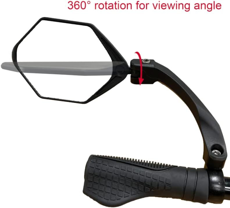 Miniatura 4 de Hafny Espejo de bicicleta eléctrica, superficie grande, vidrio HD, espejo de ciclismo seguro (HF-M904-FR01B) (plateado izquierdo)