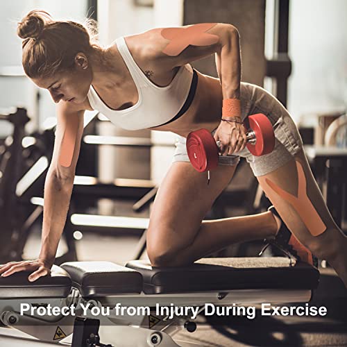 Supregear Kinesiology Tape, Elastic Adhesive Water Resistant Latex Free Kinesiology Tape Athletic Wrap For Muscle Pain Joint Injuries, Uncut Roll 2 In X 16 Ft, Skin Color #TOP6