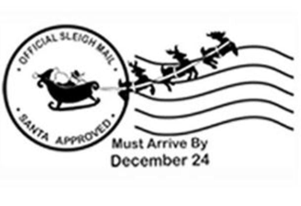North Pole Christmas Stamp - 57 x 21mm self Inking Stamp Black Ink