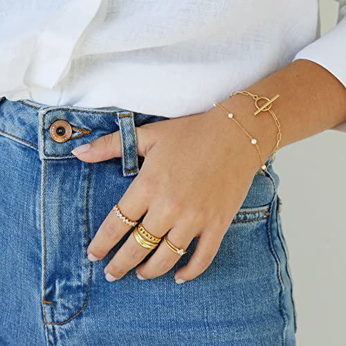 Dainty Pearl Choker Necklace 18K Gold Plated Adjustable Pearl Beaded Chain Necklace Bridesmaid Wedding Jewelry for Women4