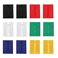 Gutol 12-teiliges SYB-170 Lötfreies Prototypen-Kit, Mini-Steckbrett-Kit mit 170 Kontaktpunkten (6 Farben mit doppelseitigem Klebeband)