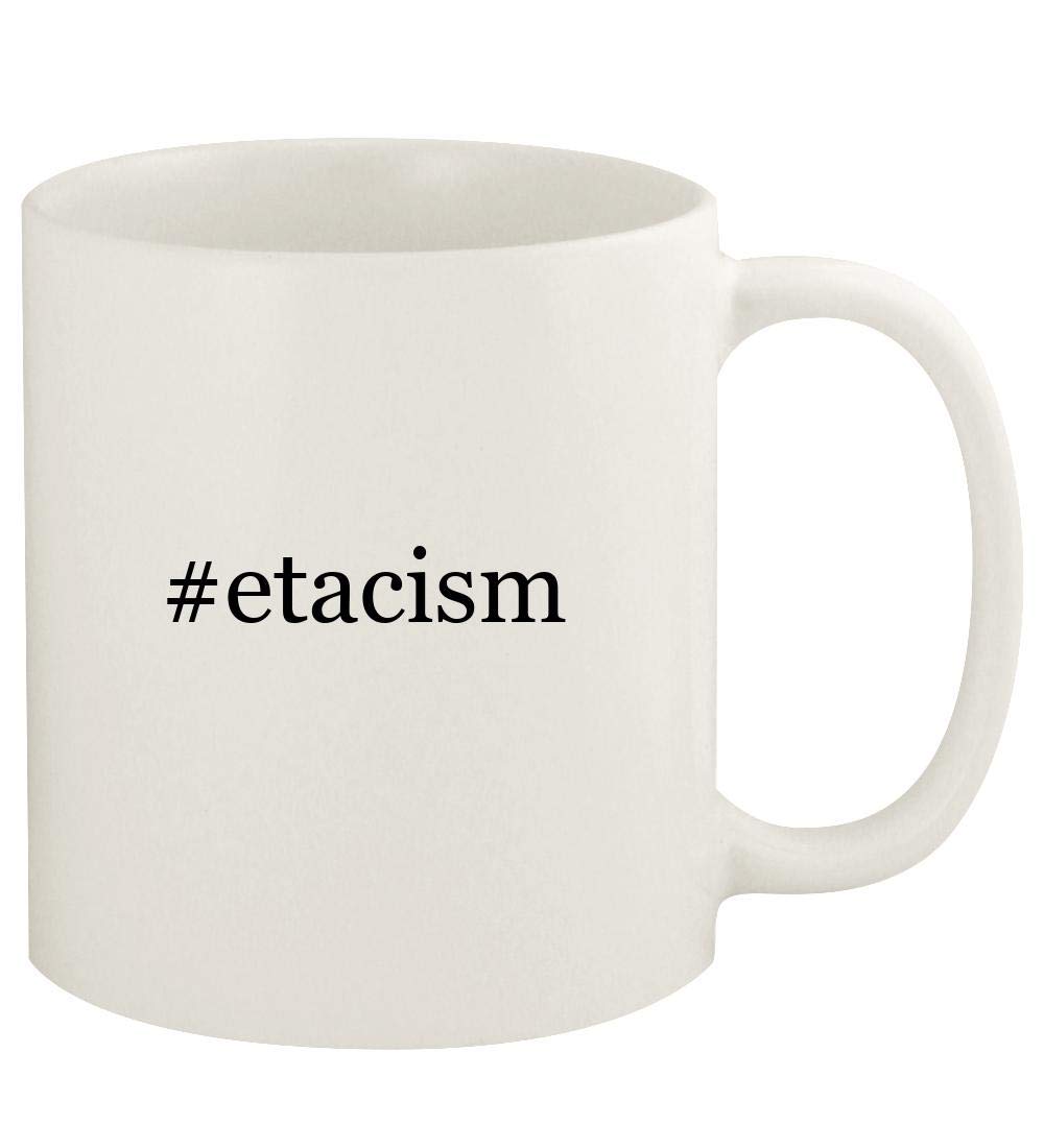 #etacism - 11oz Hashtag Ceramic White Coffee Mug Cup, White