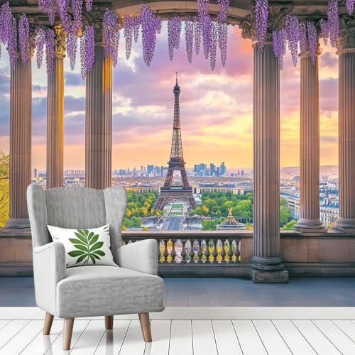 Tapisserie murale violette monumentale pour décoration de chambre moderne