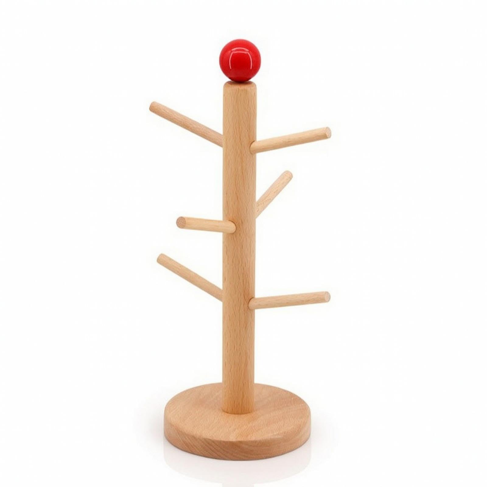 Key Organizer with Peg Arms Freestanding Key Holder Upright for Entryway, Hallway, Bedside Table Red Ball Tall-image-29