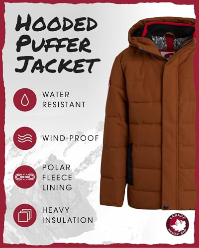 CANADA WEATHER GEAR Boys’ Puffer Jacket – Quilted Fleece Lined Winter Coat – Bubble Jacket For Boys (Size: 8-20)2