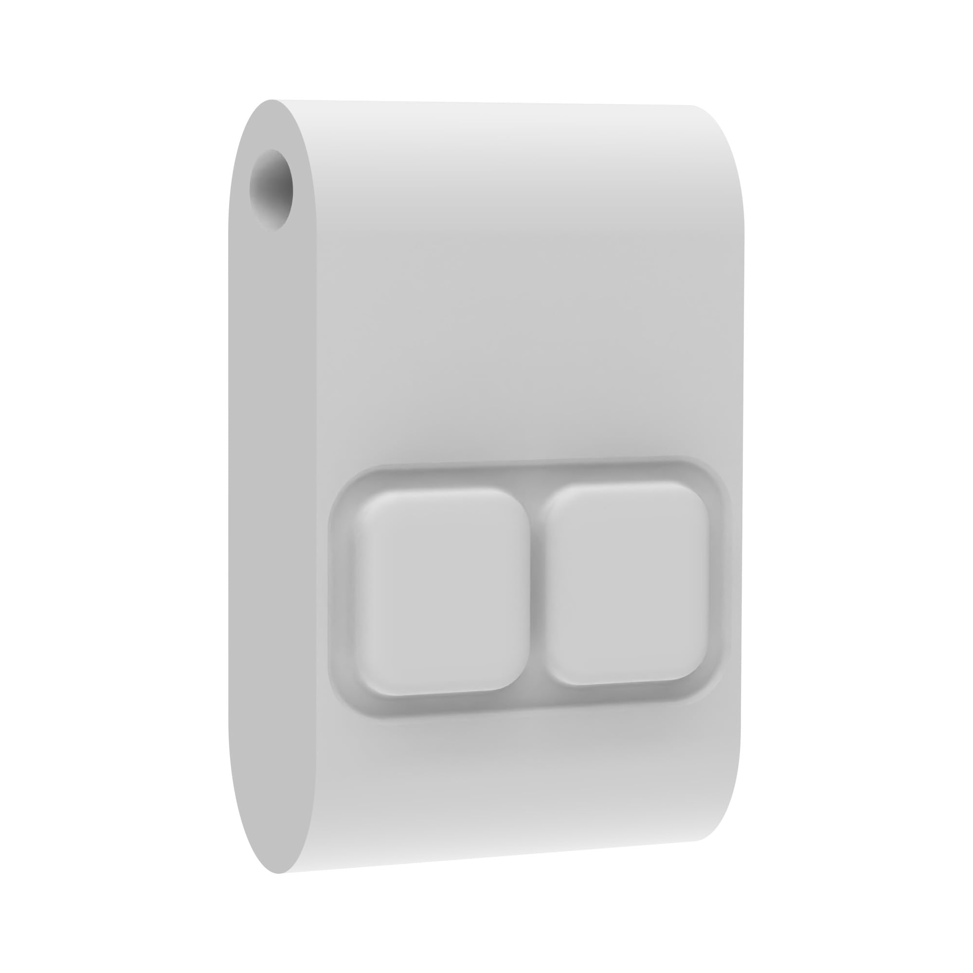 Candeo Kinetic Silicon Fob - 2 Button, White | RF Receiver Modules | Eco Friendly | Battery Free | Wireless Control | Versatile 2 Way System | Kinetic Push Button | Portable Home Control