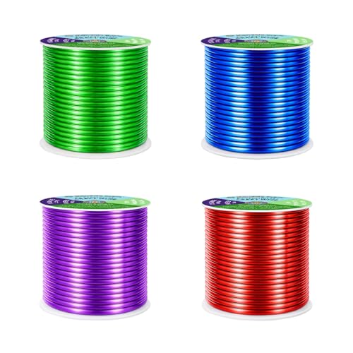 Image of Mandala Crafts 12 Gauge Anodized Aluminum Craft Wire for Jewelry Making - 240 FT Colored Flexible Rainbow Wire - Bendable for Bonsai Armature Crafting Sculpting
