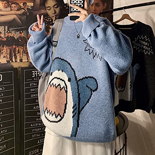 Men's Korean Sweater Japanese Cartoon Shark Men's and Women's Sweater Loose Casual Men's and Women's Sweater4