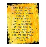 Elton John- Song Lyrics Wall Art-'Don't Let The Sun Go Down On Me'- 8 x 10' Modern Art-Print Ready to Frame. Abstract Home-Studio-Office Décor. Perfect Gift for Musicians & Sir Elton John Fans.