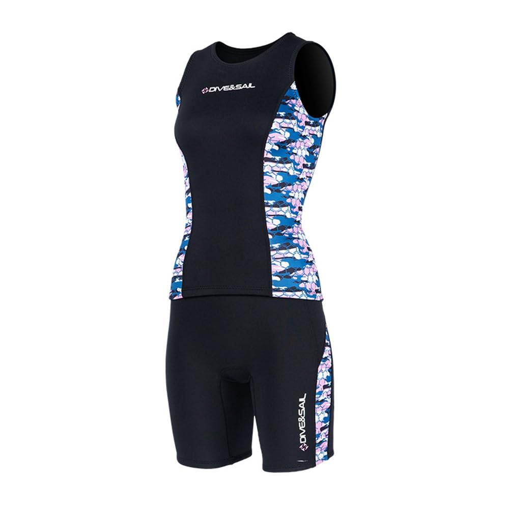 Damen-Neoprenhose, Neopren-Shorts, 2 mm, Thermo-Schwimm-Leggings mit verstellbarem Kordelzug am Bund zum Surfen, Tauchen, Kajakfahren
