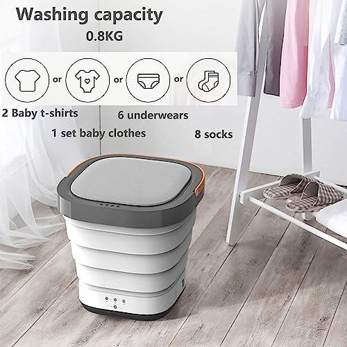 Juego de Lavadora y Secadora portátil con Secado a 60/80 ℃ y UV, Mini Lavadora y Secadora combinadas 350 PRM, Secado por Centrifugado, Rueda Ondulada 4D para Ropa Interior, bebé, v