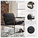 Signature Design by Ashley Puckman Mid-Century Modern Leather Accent Chair, Black - Image 4