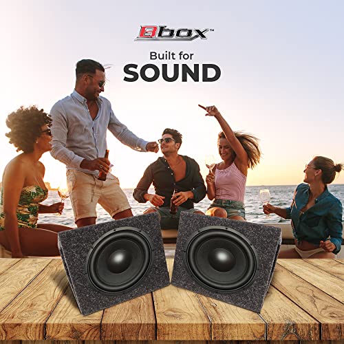 Bbox Pro Audio Tuned 6.5" Speaker Enclosures - Premium Speakers To Enhance Sound And Bass - Nickel Finish Speaker Terminals For Car Or Truck - 18 Gauge Audio Cables - Speaker Set Of 2 (Charcoal) #TOP2