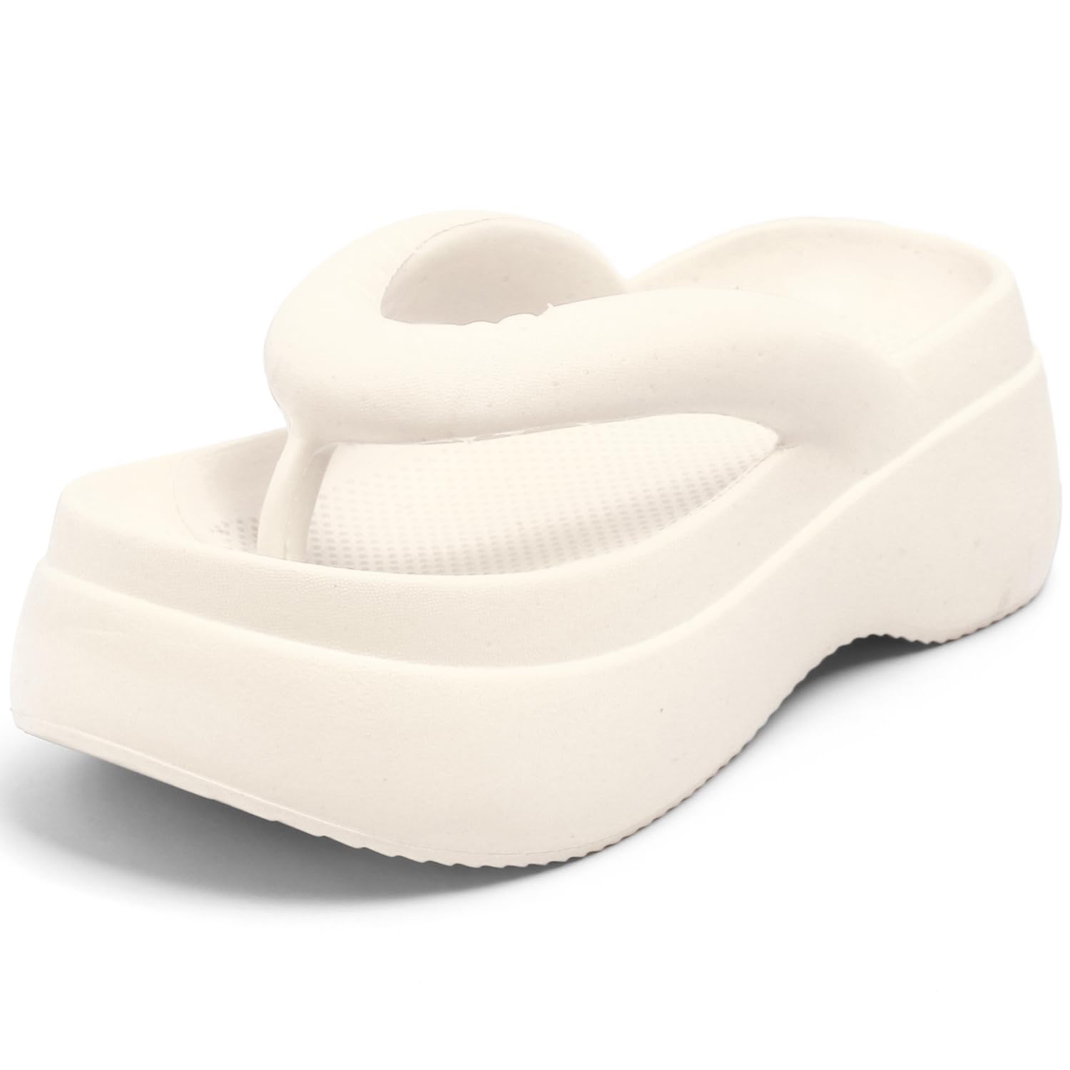 Women Thick Sole EVA Flip Flops | Soft Cushioned Comfort Slippers | Lightweight Anti-Slip Casual Sandals for Indoor Outdoor Everyday Wear-image-30