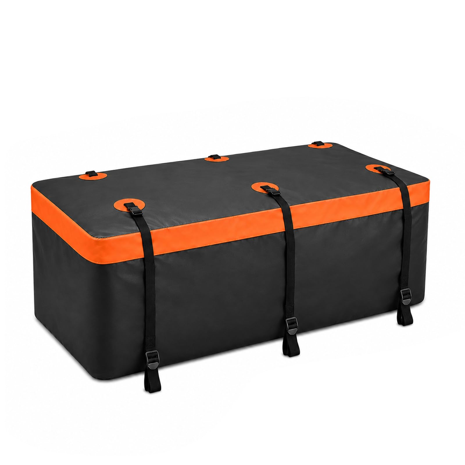 Caja trasera para enganche de remolque, 20 pies cúbicos (566 litros), bolsa de equipaje trasera de PVC, resistente al agua y plegable, 152 x 61 x 61 cm, bolsa de transporte de carga con 6 correas