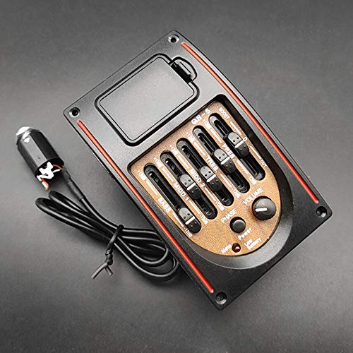 Controles de Tono de PláStico de 5 Bandas EQ Ecualizador Sintonizador Piezo Guitarra AcúStica de Registro Pre-Cableado Preamplificador Piezas de Guitarra Accesorios
