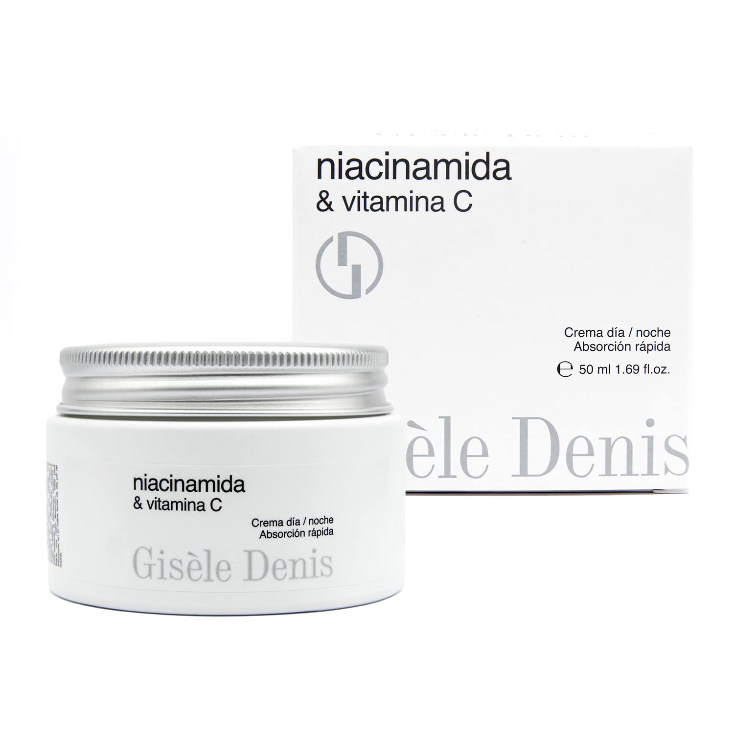 GISÈLE DENIS - Crema Facial Niacinamida y Vitamina C 50 ml, Crema Regenerante y Aclarante, Crema Antiarrugas, Aporta Firmeza y Luminosidad, Tacto Ligero y Rápida Absorción, Unifica el Tono