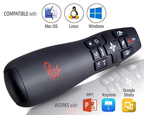 Wireless Powerpoint Presentation Remote Clicker And Keynote Presenter With Wireless Mouse (Pr-820) From Red Star Tec #TOP2
