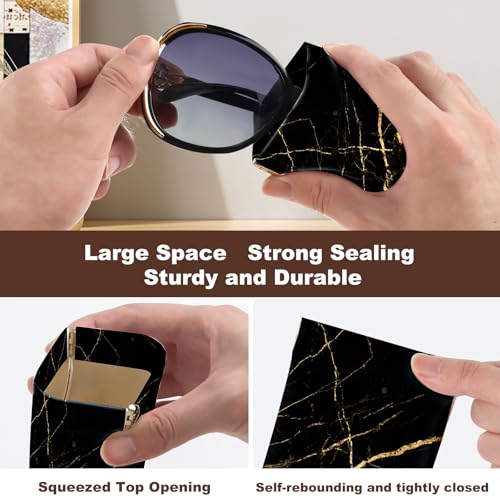 Image of Anikathy 2Pcs Sunglass Eyeglass Glasses Case Soft PU Leather with Cleaning Cloth Portable Glasses Pouch Bag for Men Women