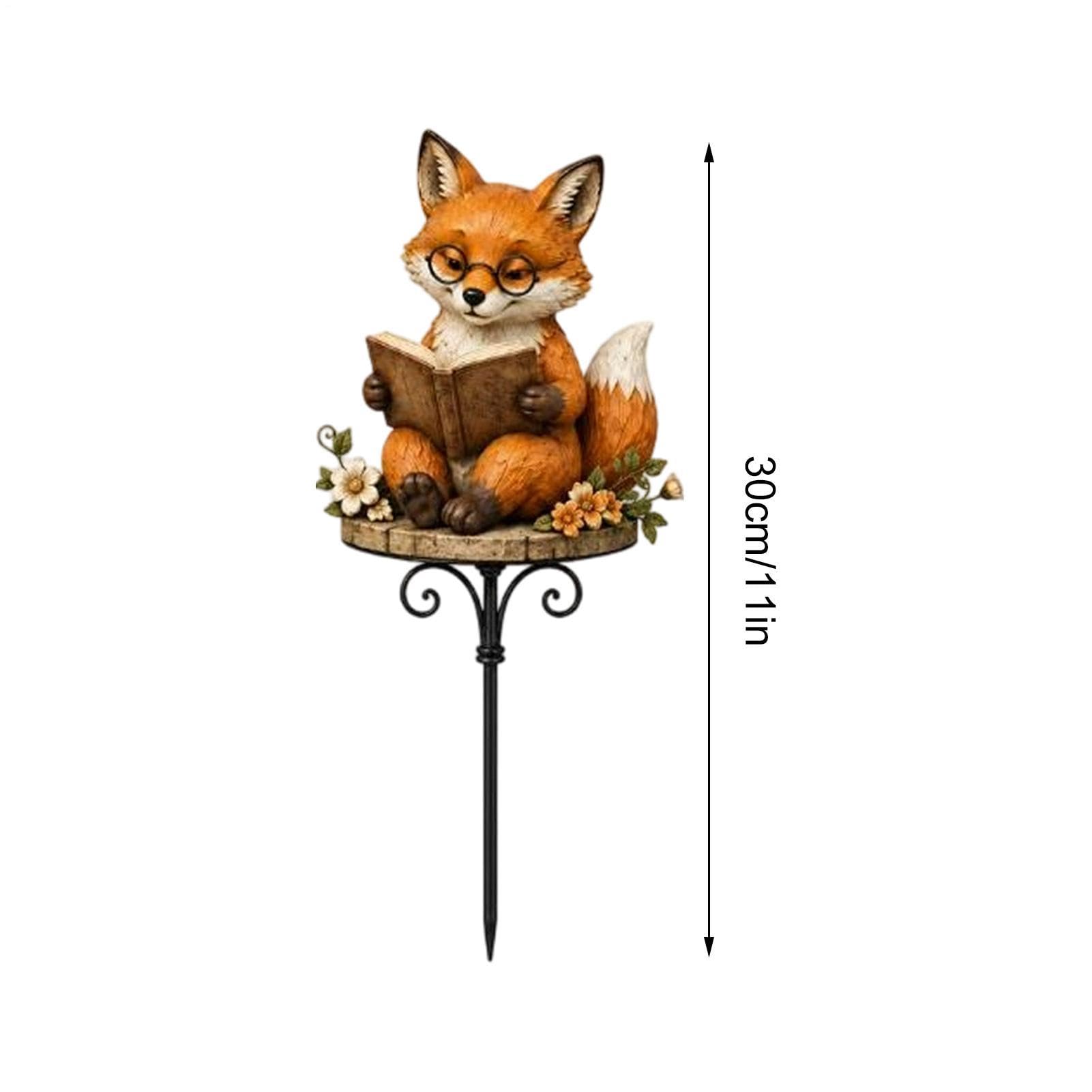 Figurines Pour Pots De Fleurs Figurines Animaux Lisant Piquets Décoratifs