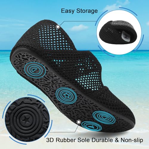 Image of Water Shoes for Women Men Barefoot Beach Swim Aqua Socks Summer Wide Slides Sandals Quick Dry Pool River Sea Sock Shoes