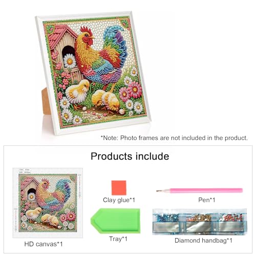 Image of Tontut Diamond Art Painting Kit, Chick, Adult 5D DIY Diamond Art Set for Gift Wall Decoration, Suitable for Office, or Home Wall Decoration