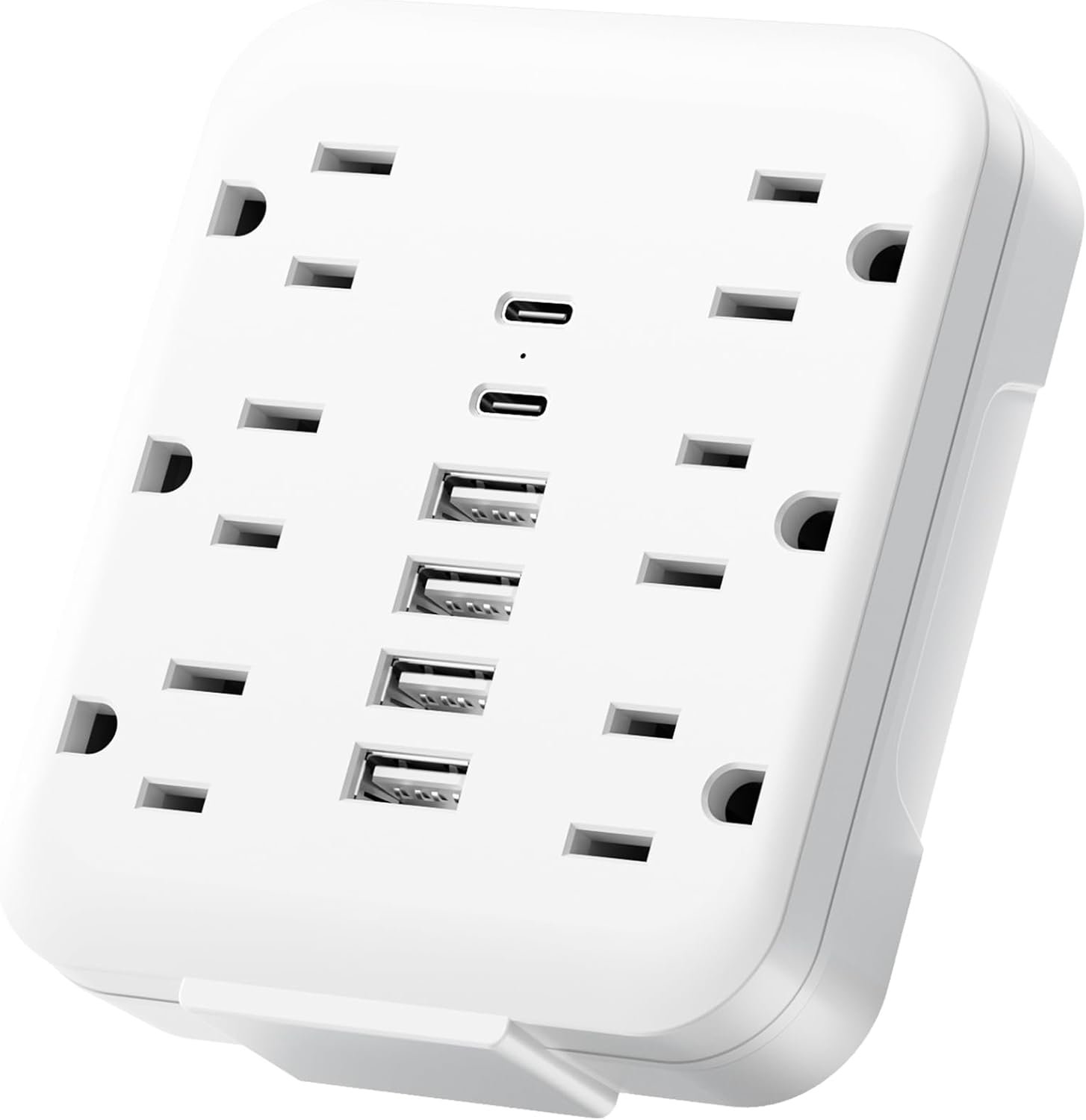 Multi Outlet Wall Plug with USB Ports, Wall Outlet Extender with 6 AC Outlets and 6 USB Ports (2 USB C), Power Strip Plug Adapter, Outlet Splitter, USB Wall Charger for Home, Office, Travel
