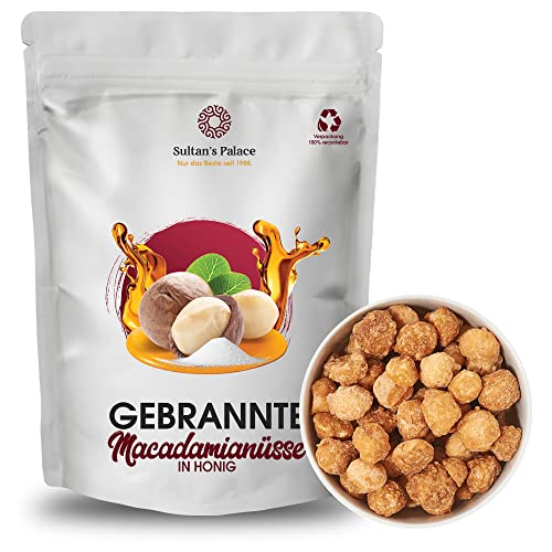 Sultan’s Palace Gebrannte Macadamianüsse mit Honig in Premium Qualität - Gebrannte Nüsse - Ganz Besondere Süßigkeiten aus aller Welt - Macadamia Nüsse - Karamellisierte Nüsse (1000gr) Cover