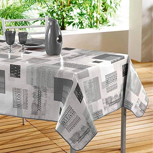 Décor Line, tovaglia “Carrea”, PVC, grigio, 140 x